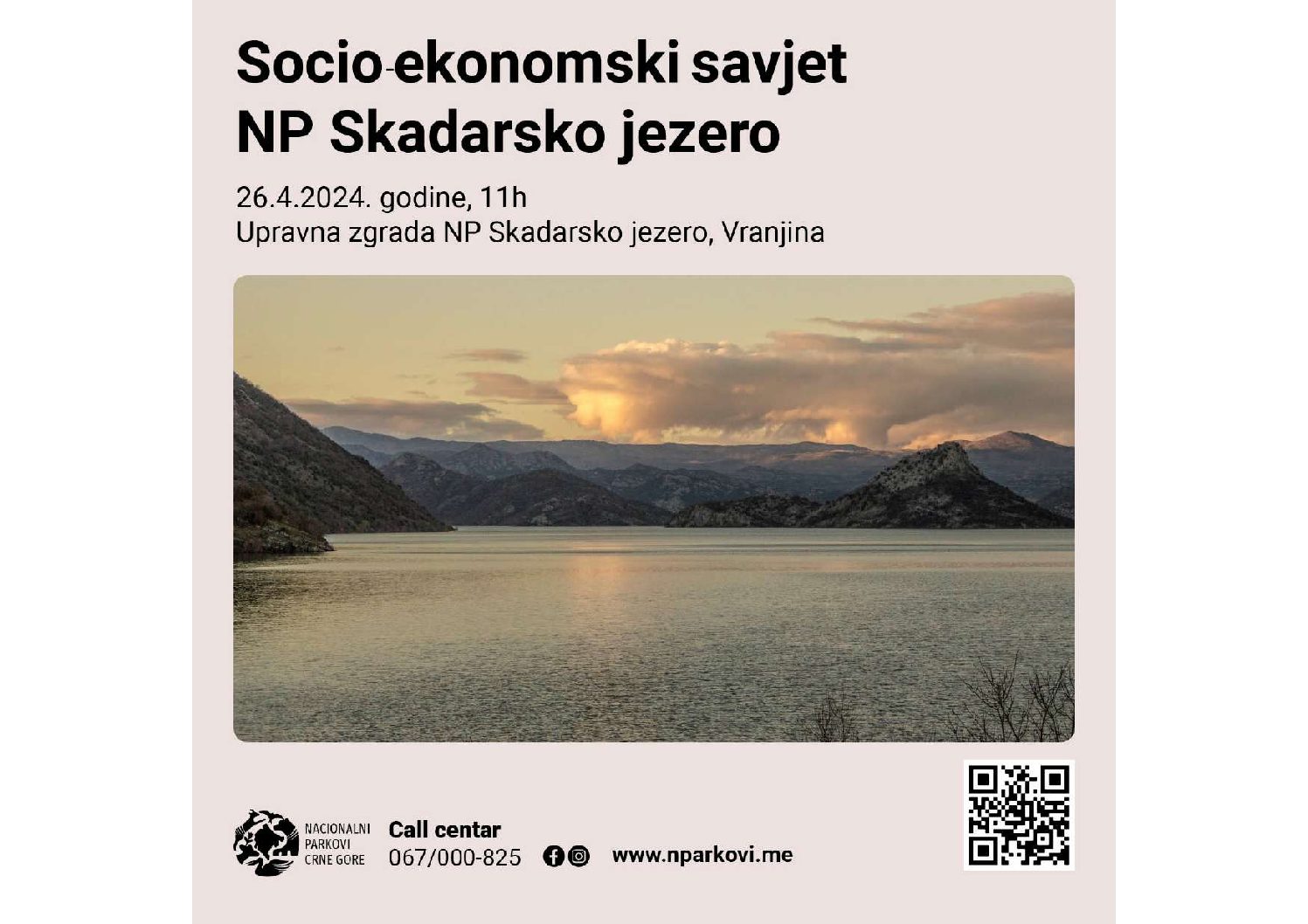 Pozivamo vas na Socio-ekonomski savjet NP Skadarsko jezero