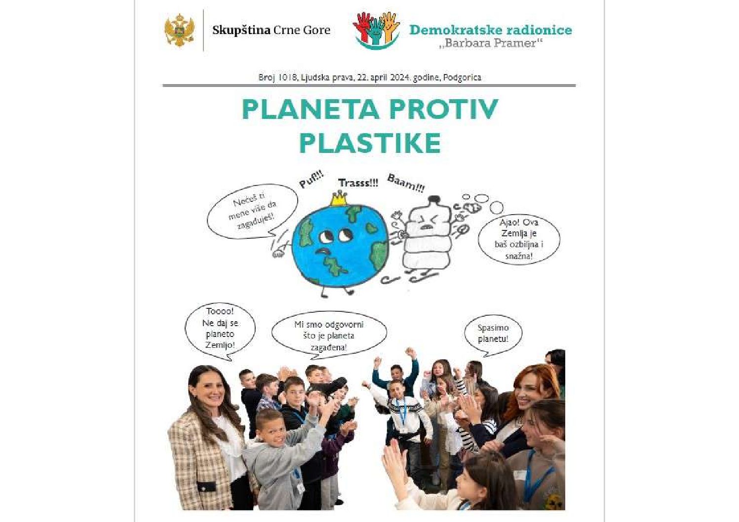 Obilježen Dan planete Zemlje radionicom „Planeta protiv plastike”